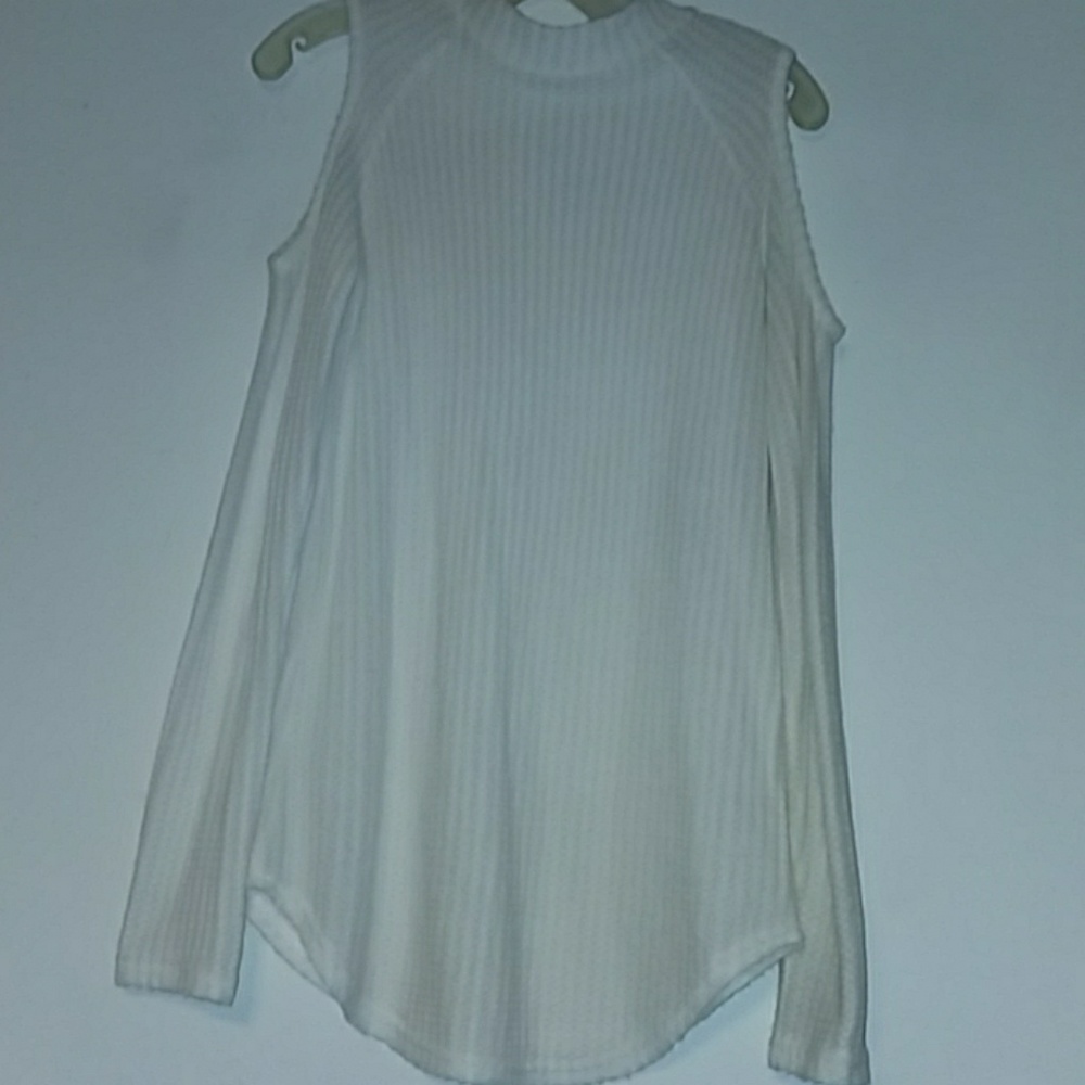 Decree Snow White Cold Shoulder Sweater